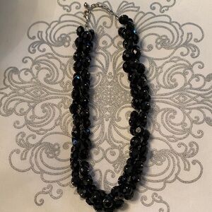 Elegant Black Beaded Necklace